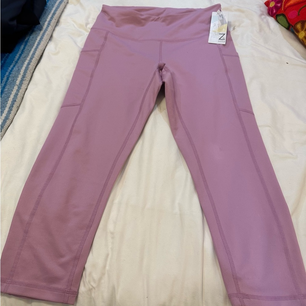 NWT Z by Zella High Waist Daily Crop Pink Chateau size Medium